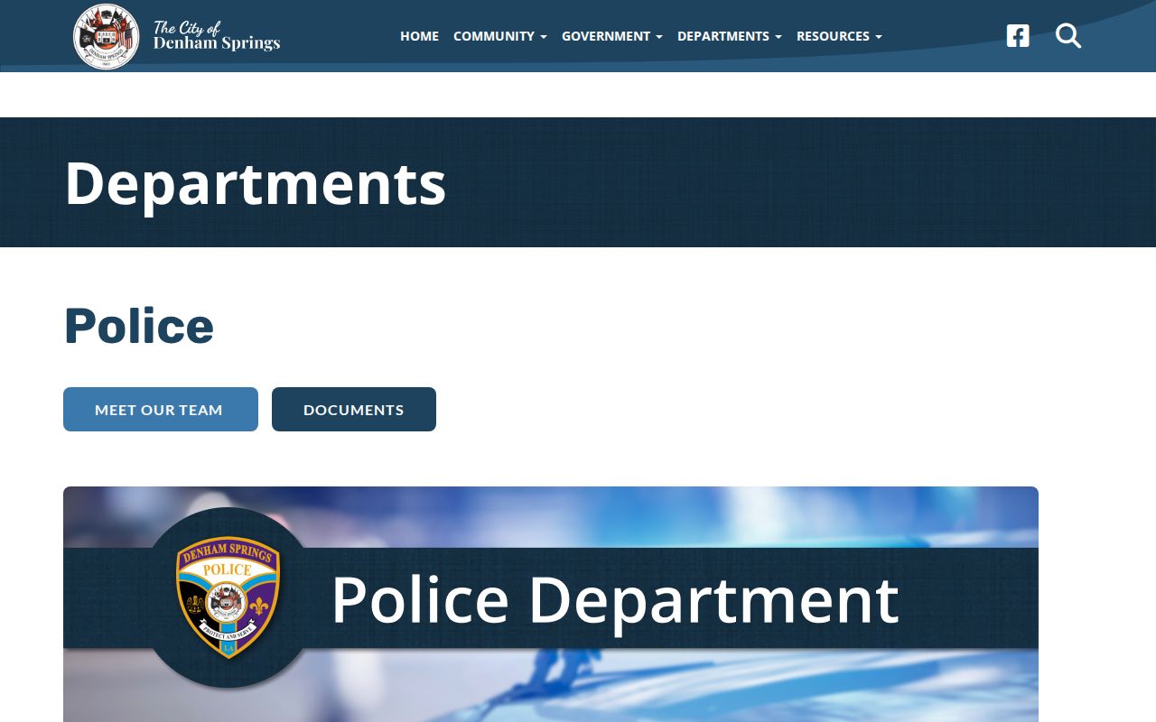 Denham Springs Police Department source for city arrest records in Livingston Parish