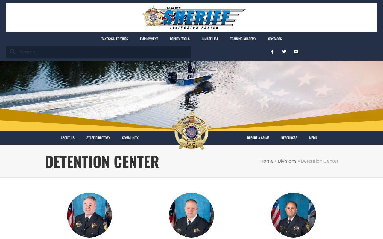 Livingston Parish Detention Center official booking record source