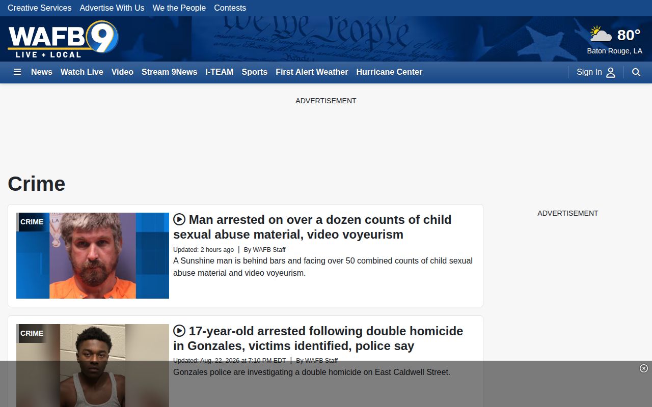 WAFB Livingston Parish regional crime news records page